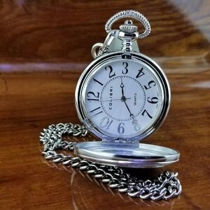 Colibri Silver Pocket Watch with Chain